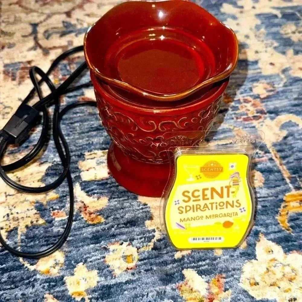 Scentsy Authentic Roma Full Size Wax Warmer & Mango Margarita Wax Bar 2PC BUNDLE